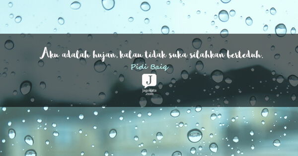 Aku adalah hujan, kalau tidak suka silahkan berteduh.