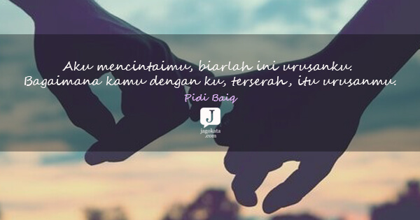 Aku mencintaimu, biarlah ini urusanku. Bagaimana kamu dengan ku, terserah, itu urusanmu.