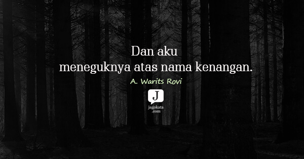A. Warits Rovi - Dan aku meneguknya atas nama kenangan.
