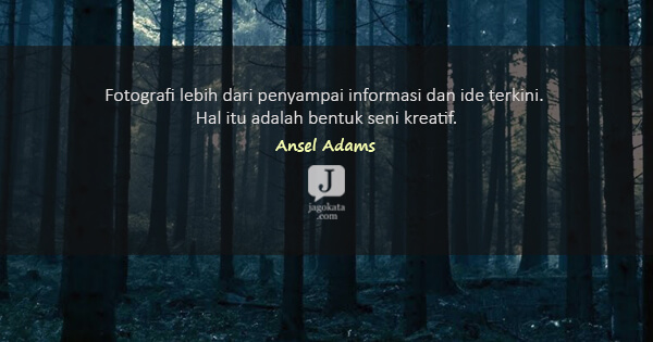 Ansel Adams - Fotografi lebih dari penyampai informasi dan ide terkini. Hal itu adalah bentuk seni kreatif.
