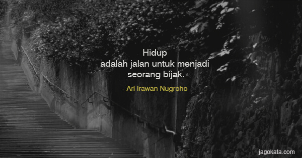 Ari Irawan Nugroho - Hidup adalah jalan untuk menjadi seorang bijak.