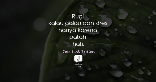 Catz Link Tristan - Rugi kalau galau dan stres hanya karena patah hati.