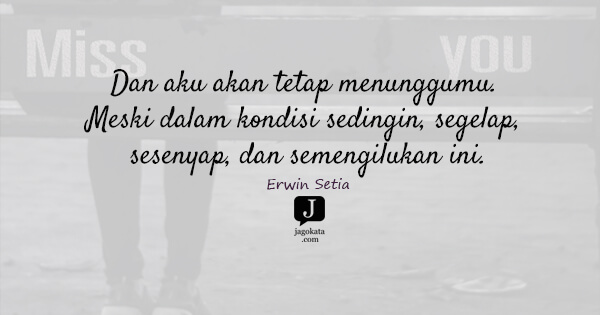 Erwin Setia - Dan aku akan tetap menunggumu. Meski dalam kondisi sedingin, segelap, sesenyap, dan semengilukan ini.