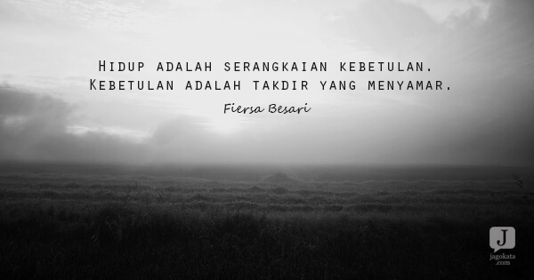 Fiersa Besari - Hidup adalah serangkaian kebetulan. Kebetulan adalah takdir yang menyamar.