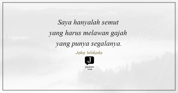 Joko Widodo - Saya hanyalah semut yang harus melawan gajah yang punya segalanya.