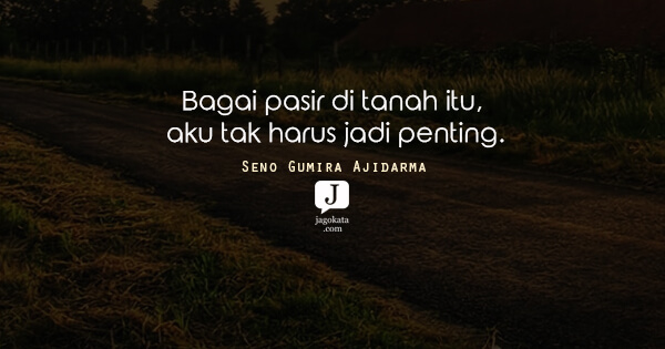 Seno Gumira Ajidarma - Bagai pasir di tanah itu, aku tak harus jadi penting.