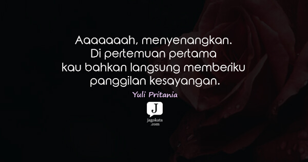 Yuli Pritania - Aaaaaaah, menyenangkan. Di pertemuan pertama kau bahkan langsung memberiku panggilan kesayangan.